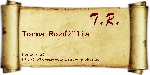 Torma Rozália névjegykártya