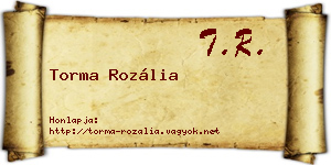 Torma Rozália névjegykártya